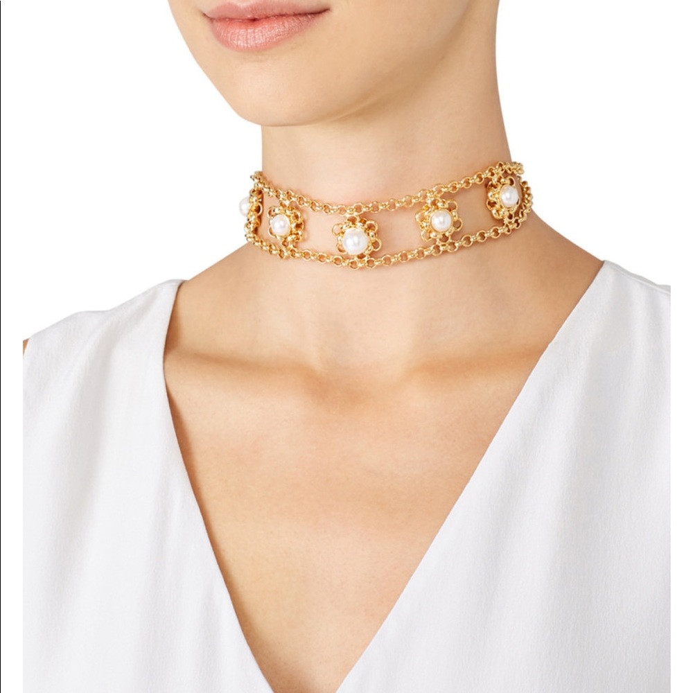 Dannijo gold pearl choker